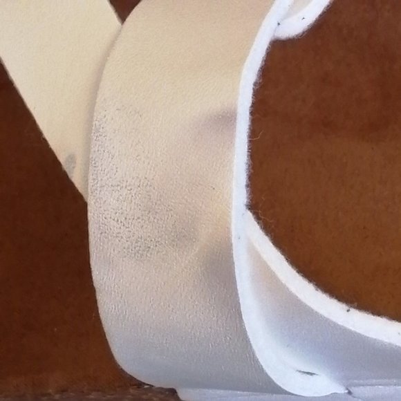 Maurices Womans Lucy Double Buckle Slide Sandals White Cork Wedge Heel 6M - Picture 10 of 10